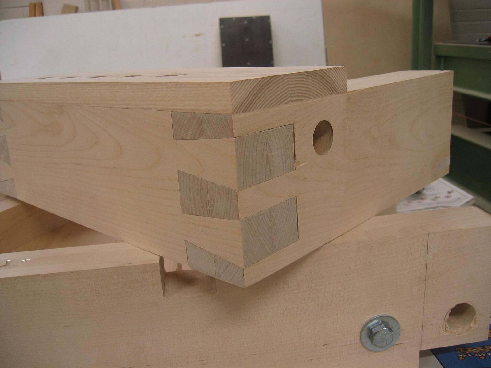 A hand-cut dovetail joint