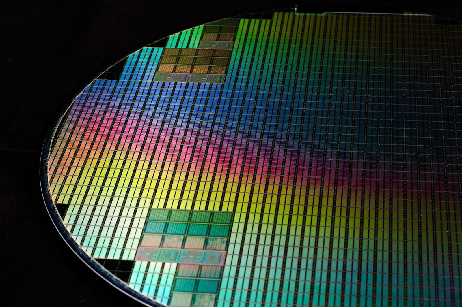 A patterned silicon wafer